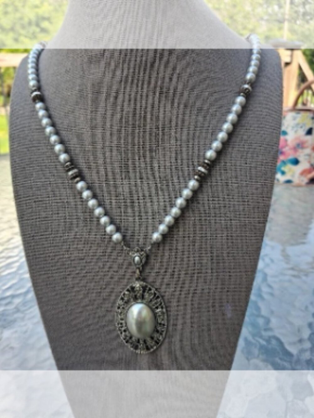 32 inch Beaded 1928 Statement necklace